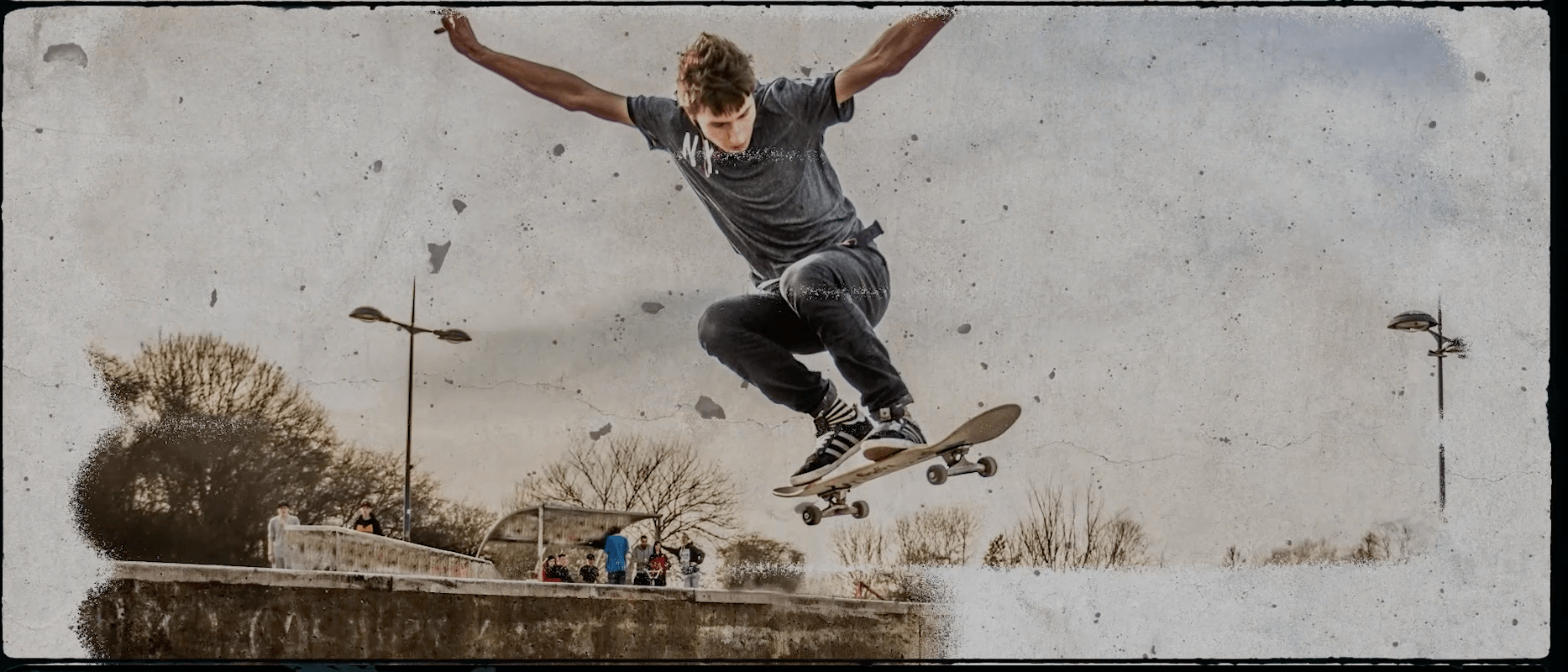 A person skateboarding at Northampton Museum